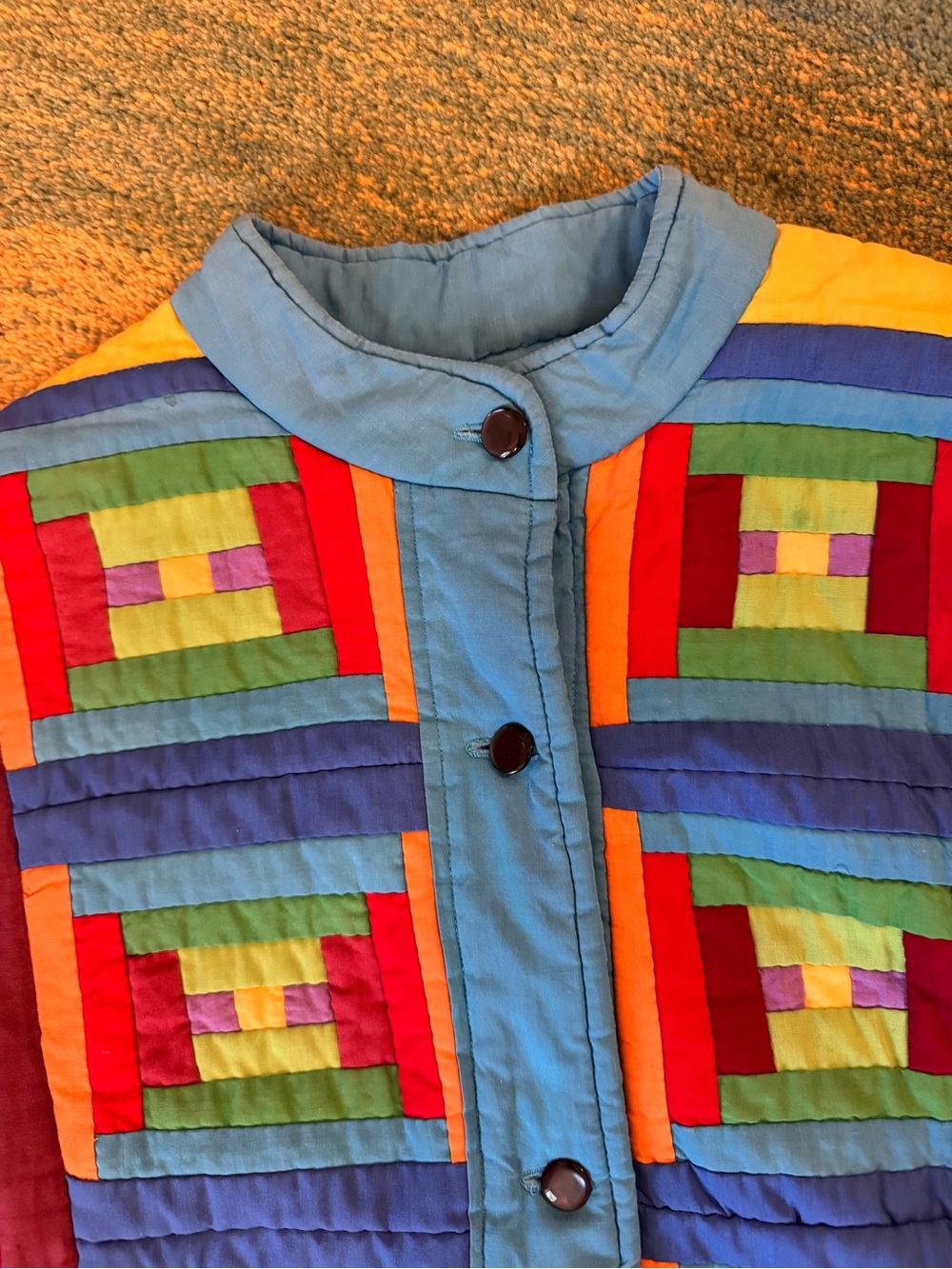 Amazing rainbow quilted jacket handmade vintage 🌈 🌈 ✨ - Picture 7 of 16